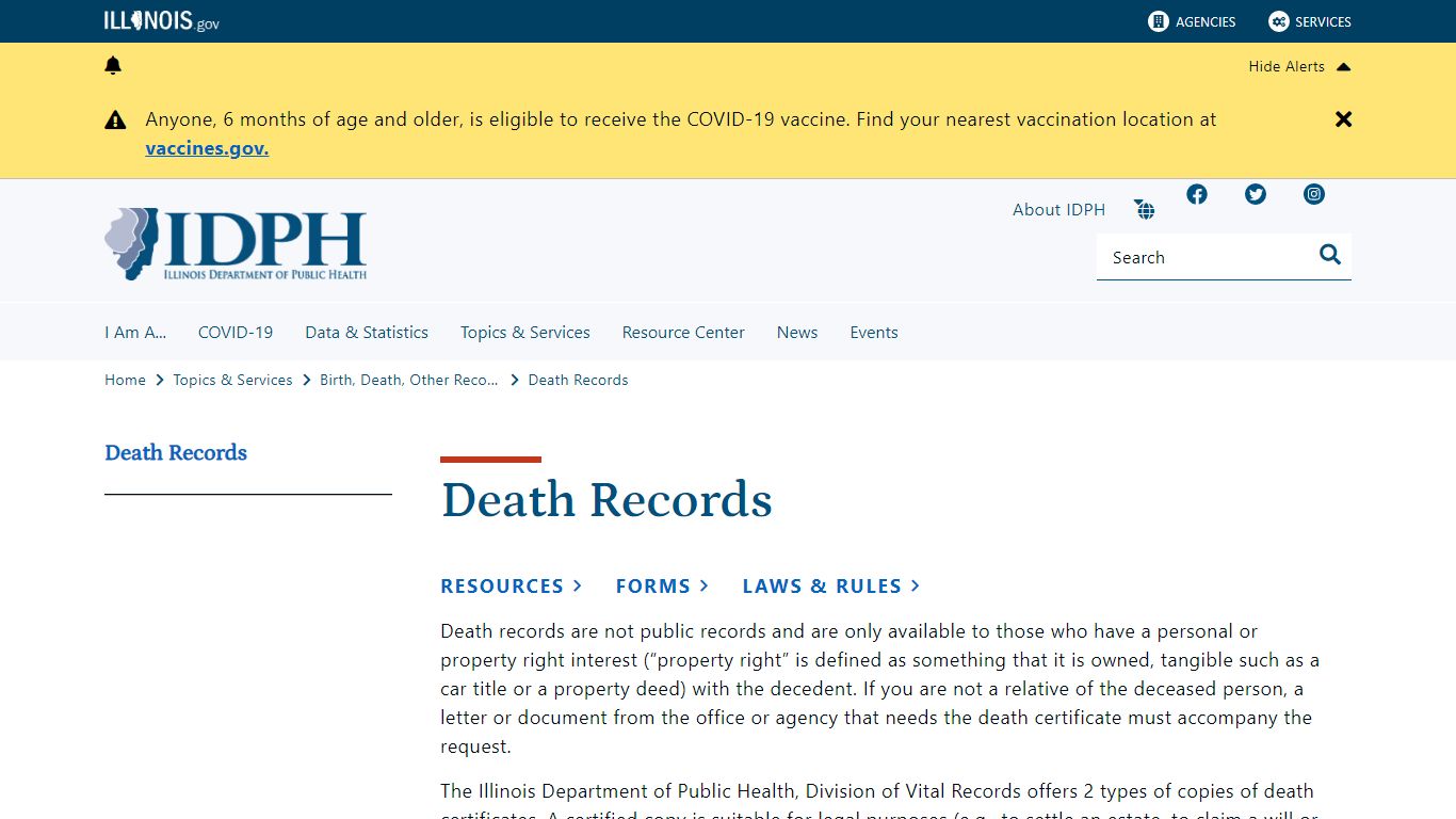 Death Records - Illinois